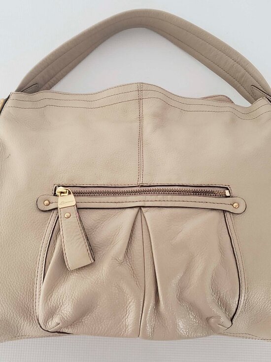 b. makowsky Handbags - B. Makowsky Beige/Light Tan Pebbled Leather Tote Bag